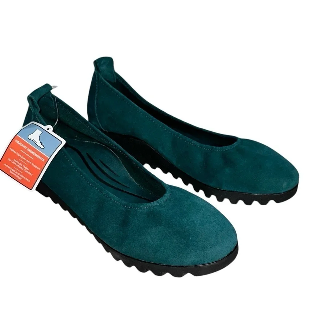 Aetrex‎ Brianna Ballet Flat Dark Teal Suede Shoe Women's Size 7.5